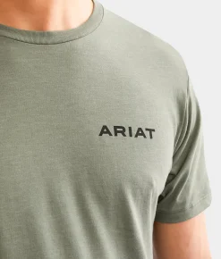Ariat Bison Valley T-Shirt Olive Heather New