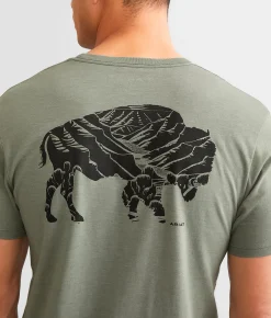 Ariat Bison Valley T-Shirt Olive Heather New