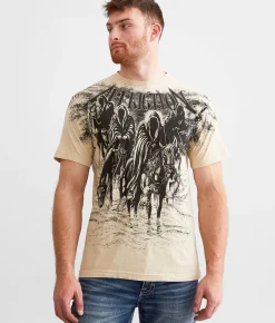 Affliction Black Night T-Shirt Sand Reactive Hot