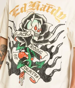 Tops|Graphic T-Shirts | Ed Hardy Black Rose T-Shirt Vintage Ivory