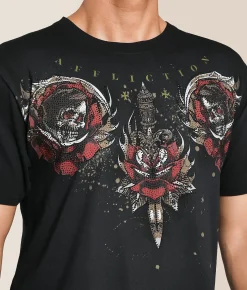 Tops|Graphic T-Shirts | Affliction Blackwater Path T-Shirt Obsidian
