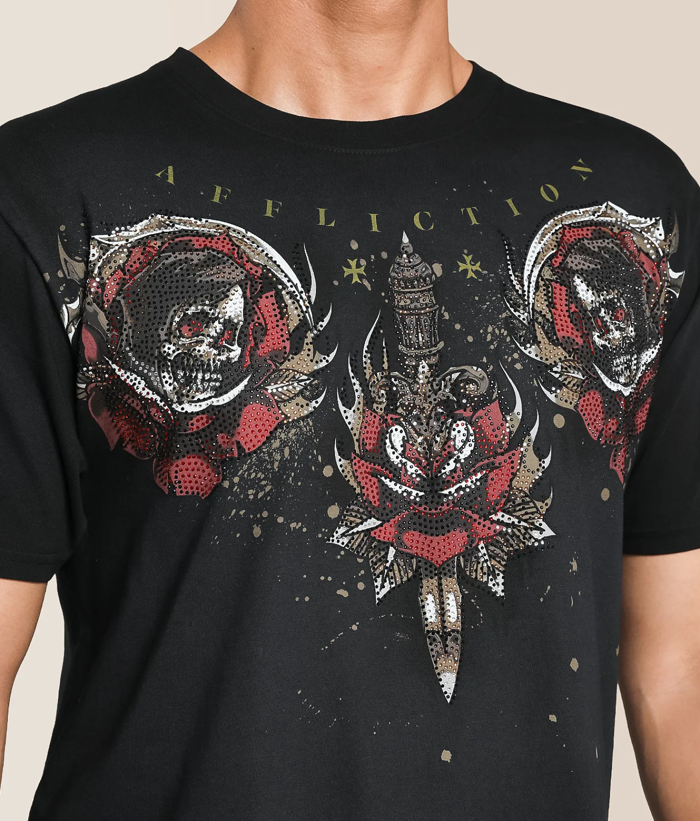 Tops|Graphic T-Shirts | Affliction Blackwater Path T-Shirt Obsidian