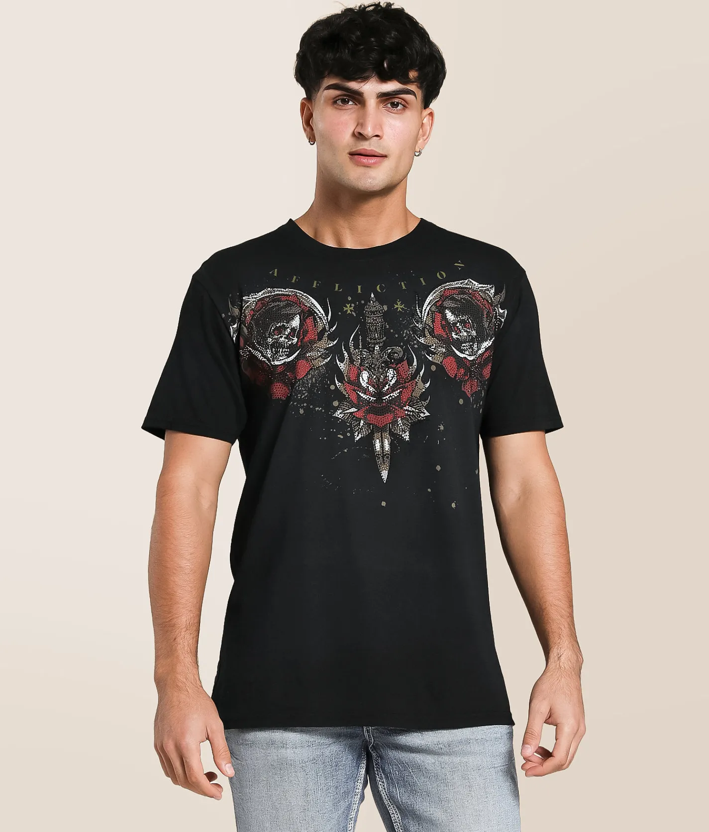 Tops|Graphic T-Shirts | Affliction Blackwater Path T-Shirt Obsidian