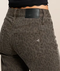 Jeans|Bottoms | HIDDEN Blake Cheetah Dad Stretch Jean Brown Cheetah
