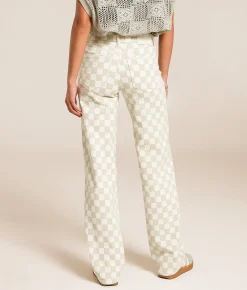 Jeans|Bottoms | HIDDEN Blake Dad Checkered Stretch Jean Tan Checker
