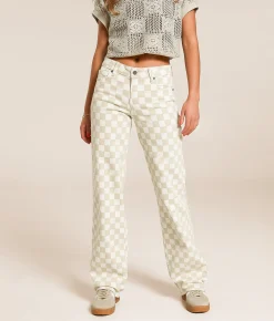 Jeans|Bottoms | HIDDEN Blake Dad Checkered Stretch Jean Tan Checker