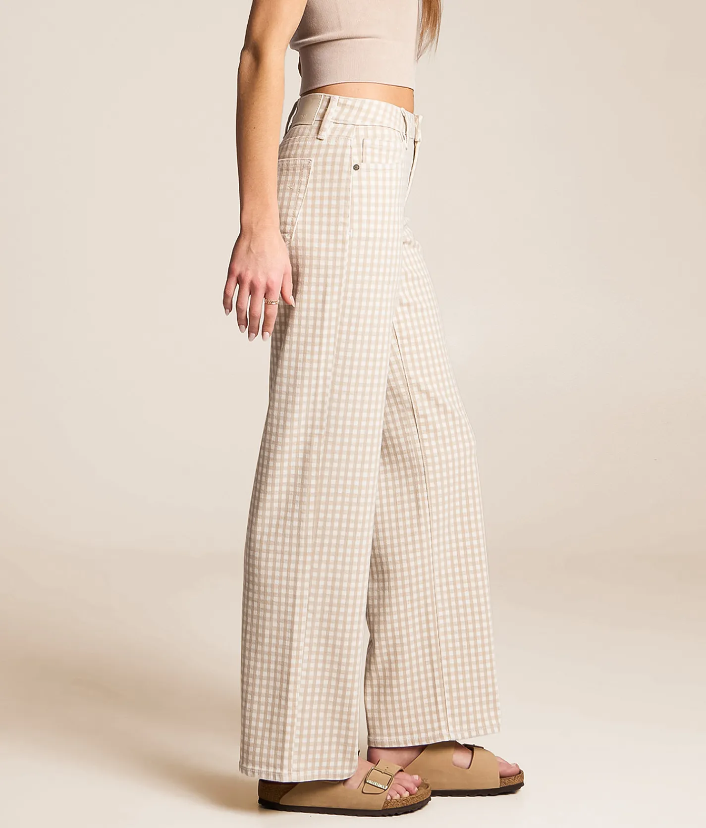 Jeans|Bottoms | HIDDEN Blake Dad Gingham Stretch Jean Big Tan Gingham