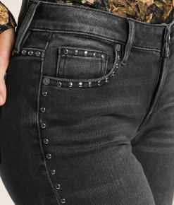 Bottoms | HIDDEN Blake Studded Comfort Flare Stretch Jean Black Studs