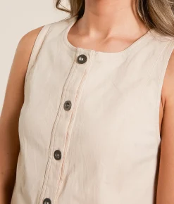 Free People Blake Vest Sand Dollar Clearance