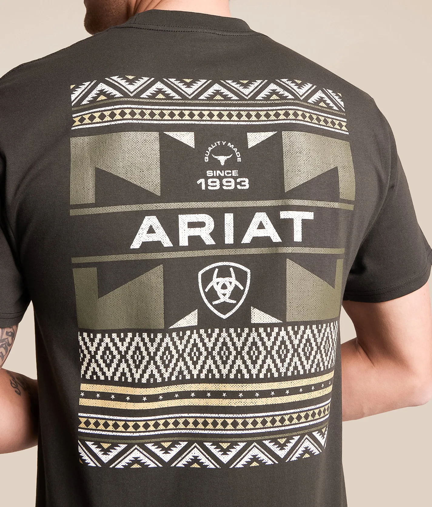Tops|Graphic T-Shirts | Ariat Blanket Allover Weave T-Shirt Vintage Black