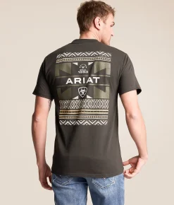 Tops|Graphic T-Shirts | Ariat Blanket Allover Weave T-Shirt Vintage Black