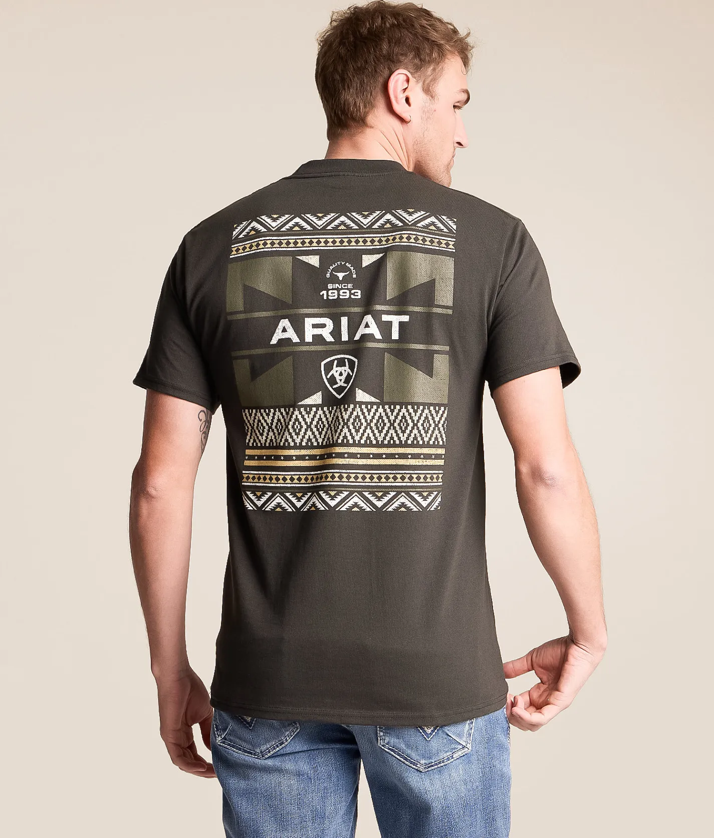 Tops|Graphic T-Shirts | Ariat Blanket Allover Weave T-Shirt Vintage Black