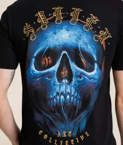 Tops|Graphic T-Shirts | Sullen Blhur Skull T-Shirt Jet Black