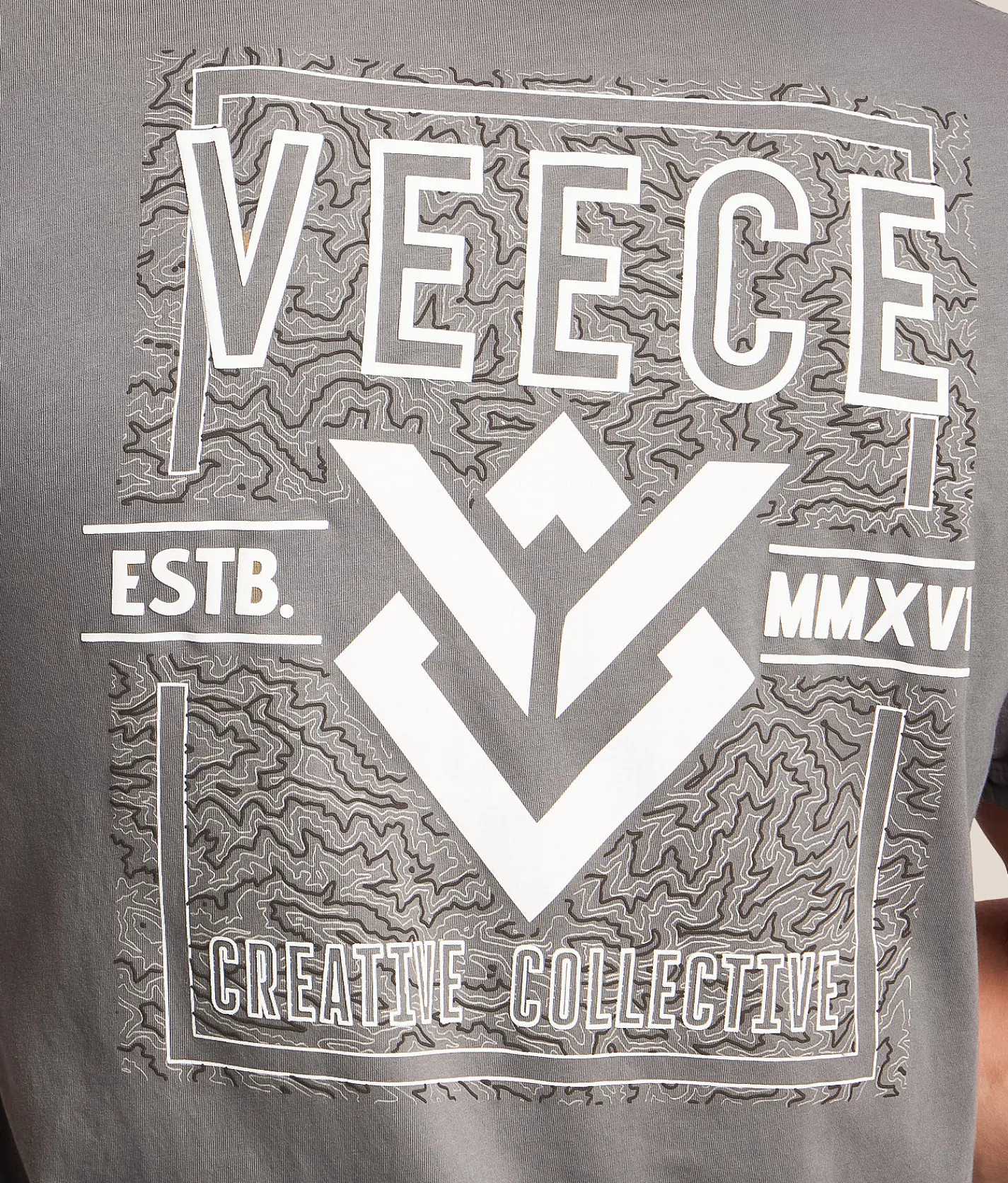 Tops|Graphic T-Shirts | Veece Block Atlas T-Shirt Blue Grey