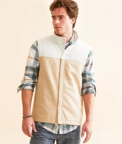 Coats & Jackets | Departwest Blocked Canvas Vest Khaki