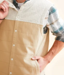Coats & Jackets | Departwest Blocked Canvas Vest Khaki