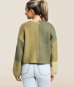 Tops | Billabong Block Out Cropped Cardigan Sweater Green Tea