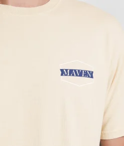 Tops|Graphic T-Shirts | Maven Co-op Blooming Badge T-Shirt Sand