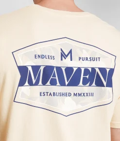 Tops|Graphic T-Shirts | Maven Co-op Blooming Badge T-Shirt Sand