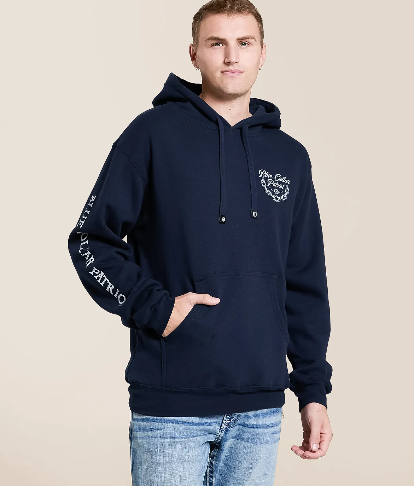 Howitzer Blue Collar Big Bank Hooded Sweatshirt Navy Hot
