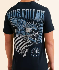 Howitzer Blue Collar Born Tough T-Shirt Obsidian New