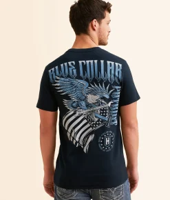 Howitzer Blue Collar Born Tough T-Shirt Obsidian New