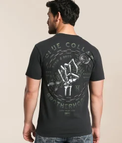 Howitzer Blue Collar Brotherhood T-Shirt Vintage Black Outlet
