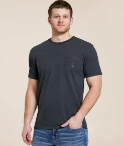Graphic T-Shirts | Howitzer Blue Collar Cross Wrench T-Shirt Grey Pinstripe
