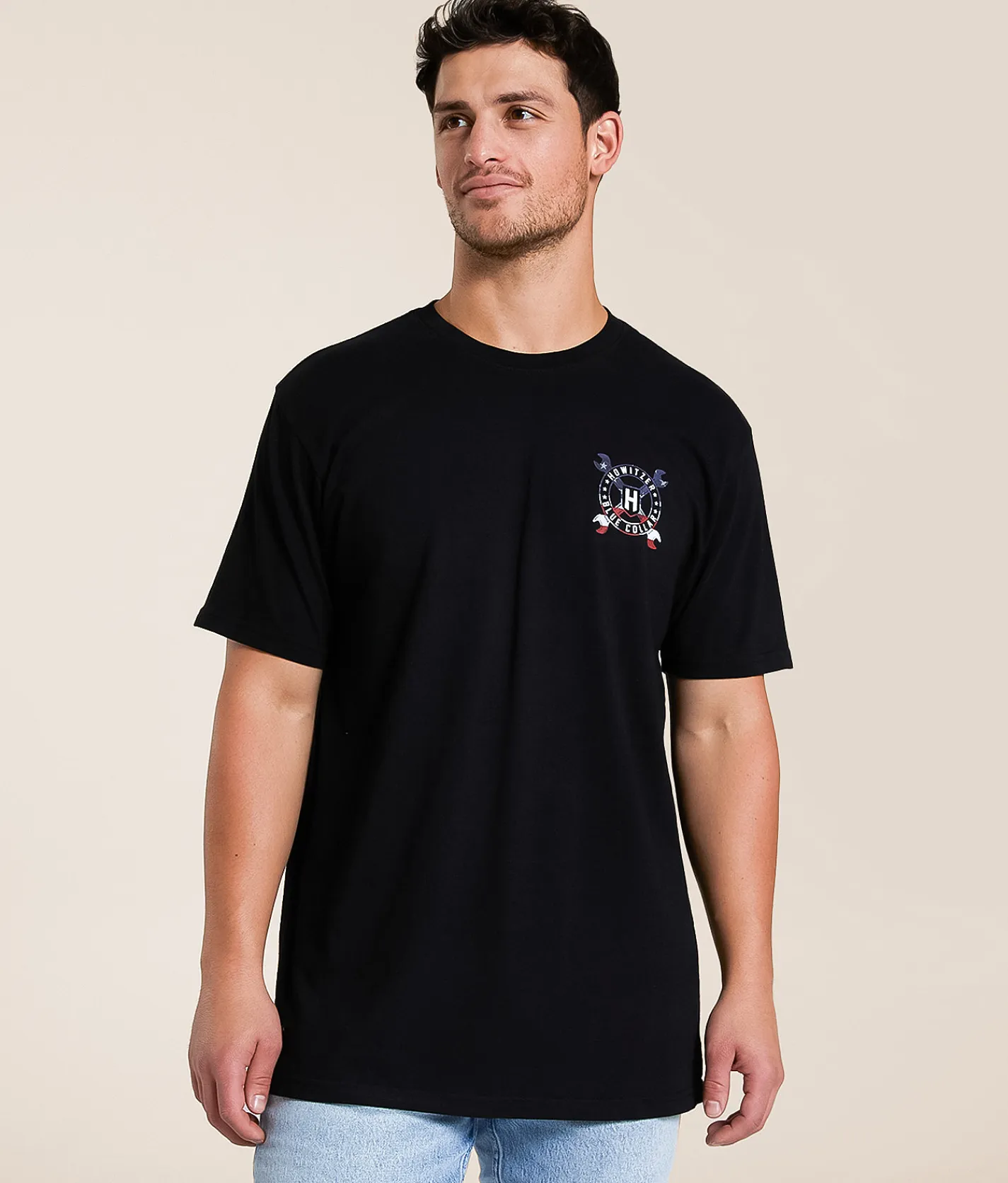 Tops|Graphic T-Shirts | Howitzer Blue Collar Cross Wrench T-Shirt Black