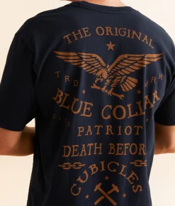Graphic T-Shirts | Howitzer Blue Collar Death Before T-Shirt Navy
