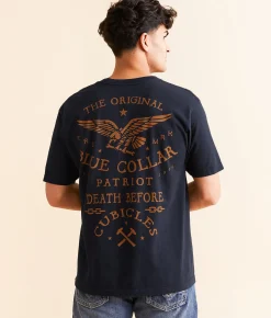 Graphic T-Shirts | Howitzer Blue Collar Death Before T-Shirt Navy