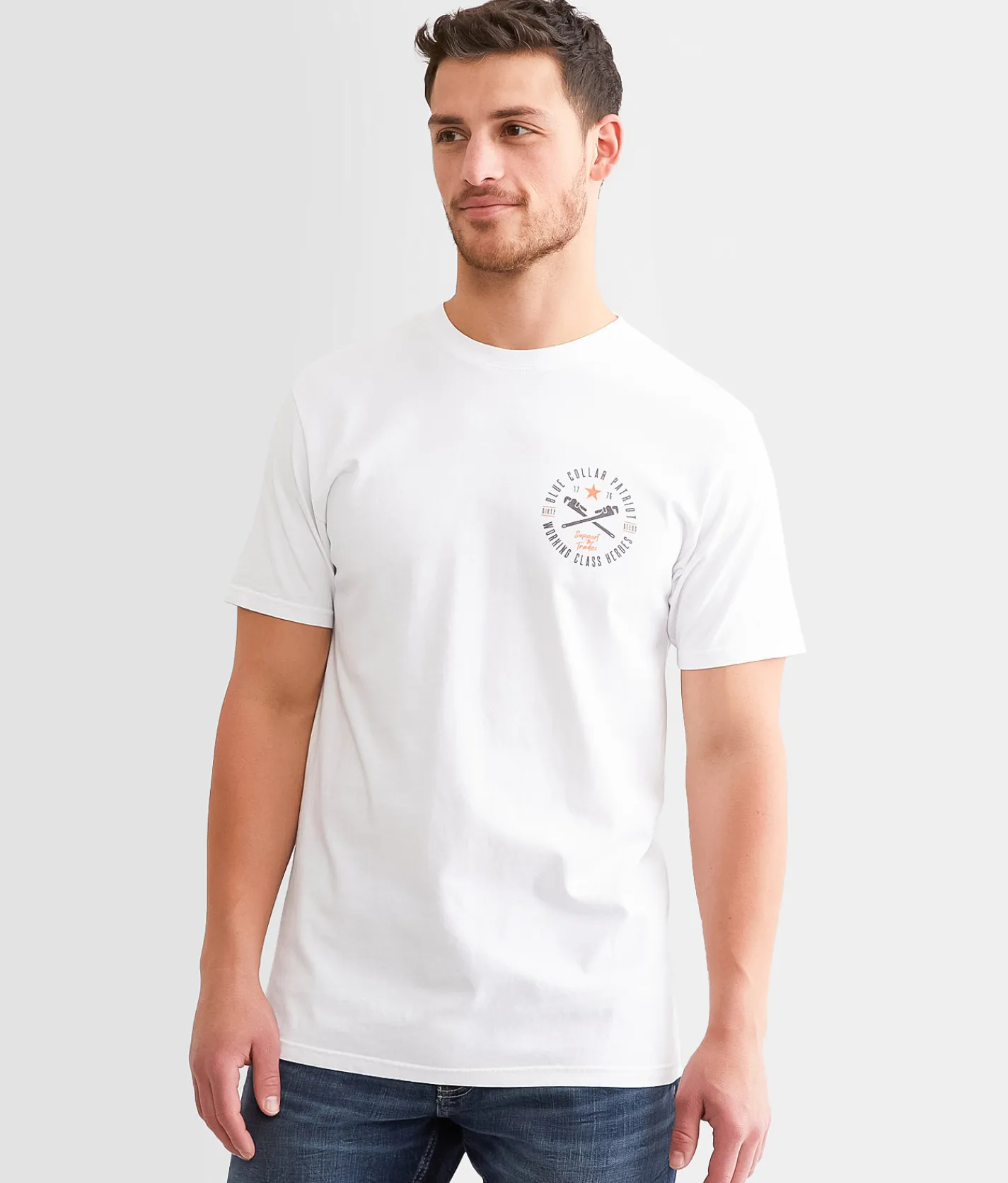 Graphic T-Shirts | Howitzer Blue Collar Deeds T-Shirt White