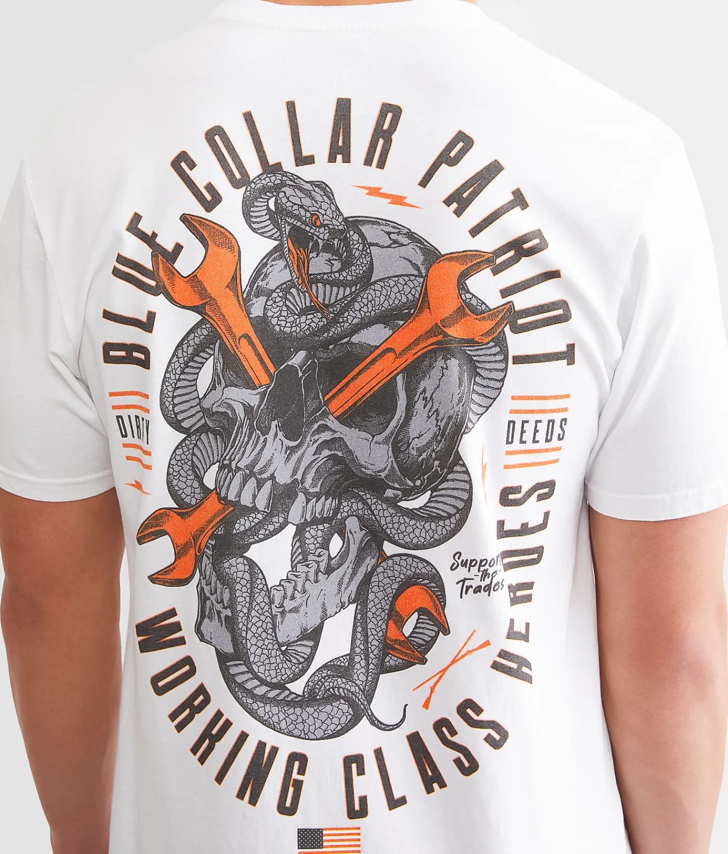 Graphic T-Shirts | Howitzer Blue Collar Deeds T-Shirt White