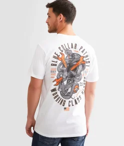 Graphic T-Shirts | Howitzer Blue Collar Deeds T-Shirt White