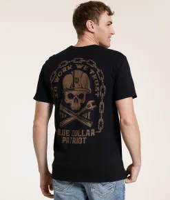 Graphic T-Shirts | Howitzer Blue Collar Double Crossed T-Shirt Black