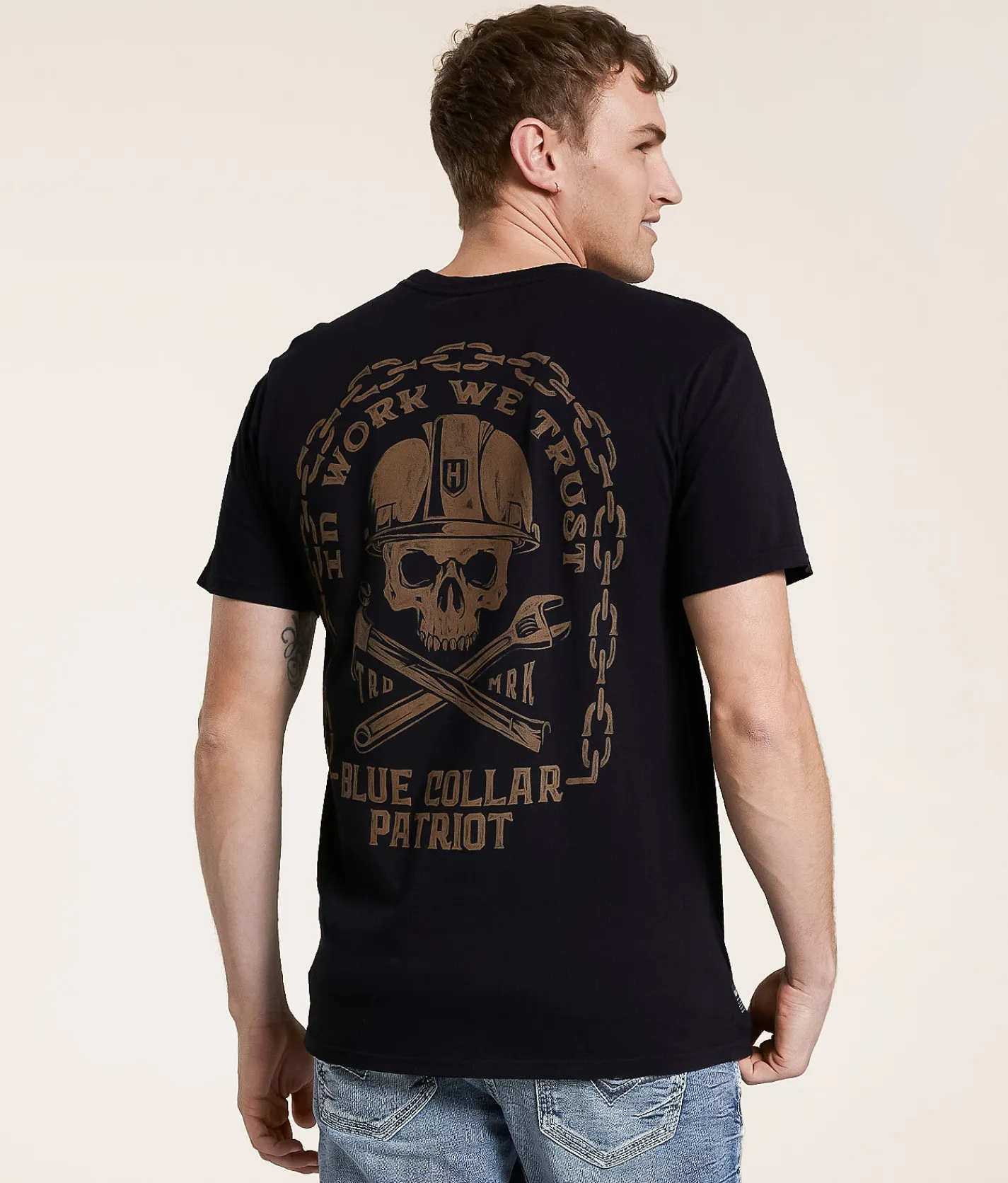 Graphic T-Shirts | Howitzer Blue Collar Double Crossed T-Shirt Black