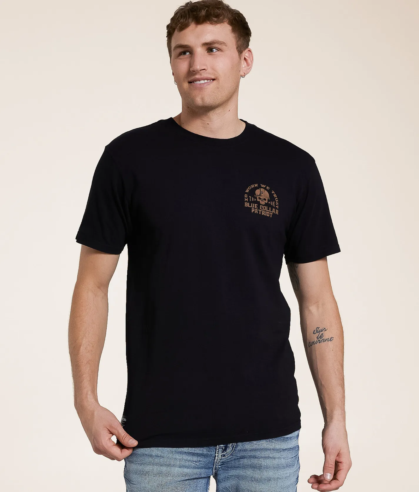 Graphic T-Shirts | Howitzer Blue Collar Double Crossed T-Shirt Black