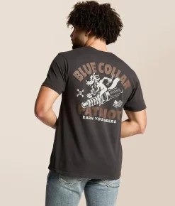 Howitzer Blue Collar Earned Beers T-Shirt Vintage Black Hot