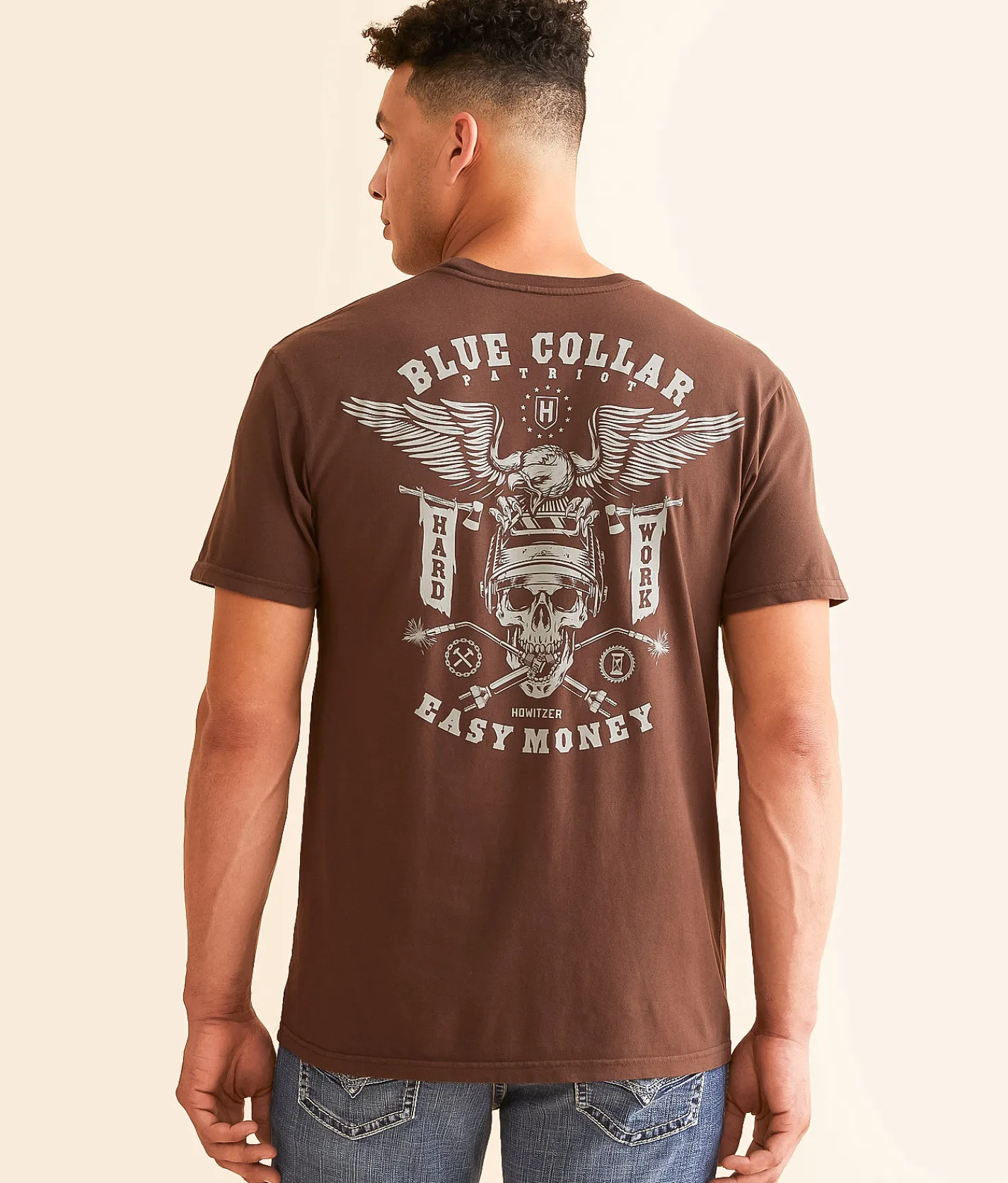 Howitzer Blue Collar Flame T-Shirt Puce Hot