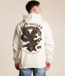 Howitzer Blue Collar Full Metal Hooded Sweatshirt Antique White Best