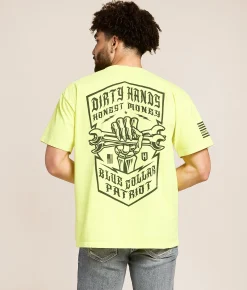 Howitzer Blue Collar Glory Days Heavyweight T-Shirt Neon Yellow Hot