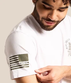 Tops|Graphic T-Shirts | Howitzer Blue Collar Hard Work T-Shirt White