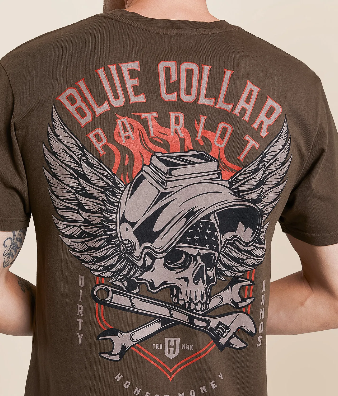 Tops|Graphic T-Shirts | Howitzer Blue Collar Heavy Arc T-Shirt Wren