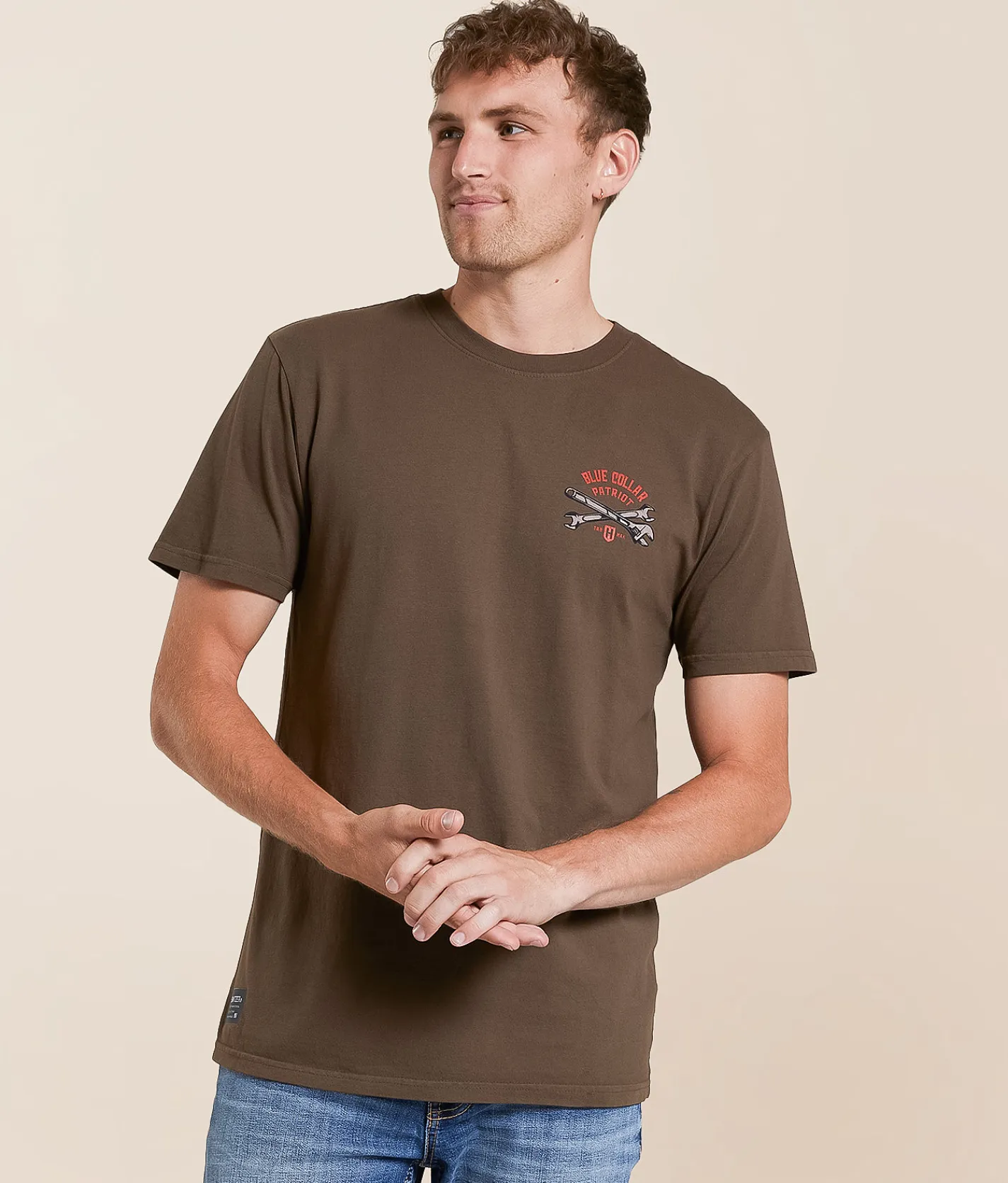 Tops|Graphic T-Shirts | Howitzer Blue Collar Heavy Arc T-Shirt Wren