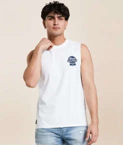Howitzer Blue Collar Liquid Gold Tank Top White Outlet