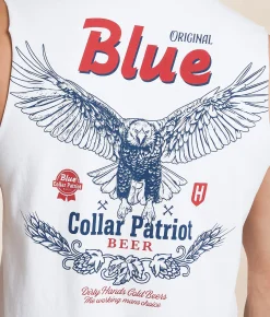 Howitzer Blue Collar Liquid Gold Tank Top White Outlet
