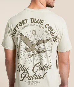 Howitzer Blue Collar Morning Glory T-Shirt Moonbeam Clearance