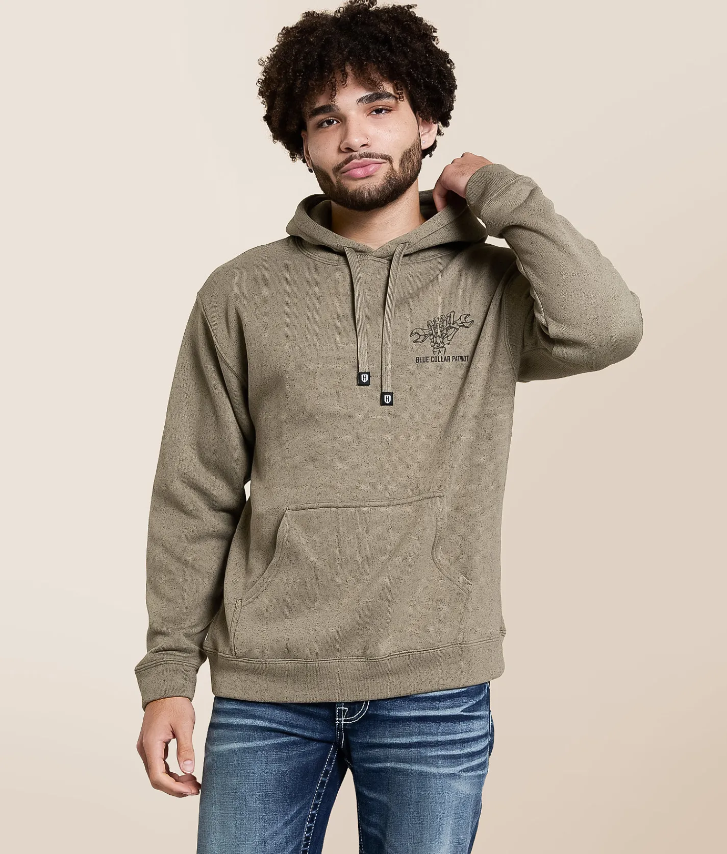 Tops | Howitzer Blue Collar Rough Hands Hooded Sweatshirt Moonmist