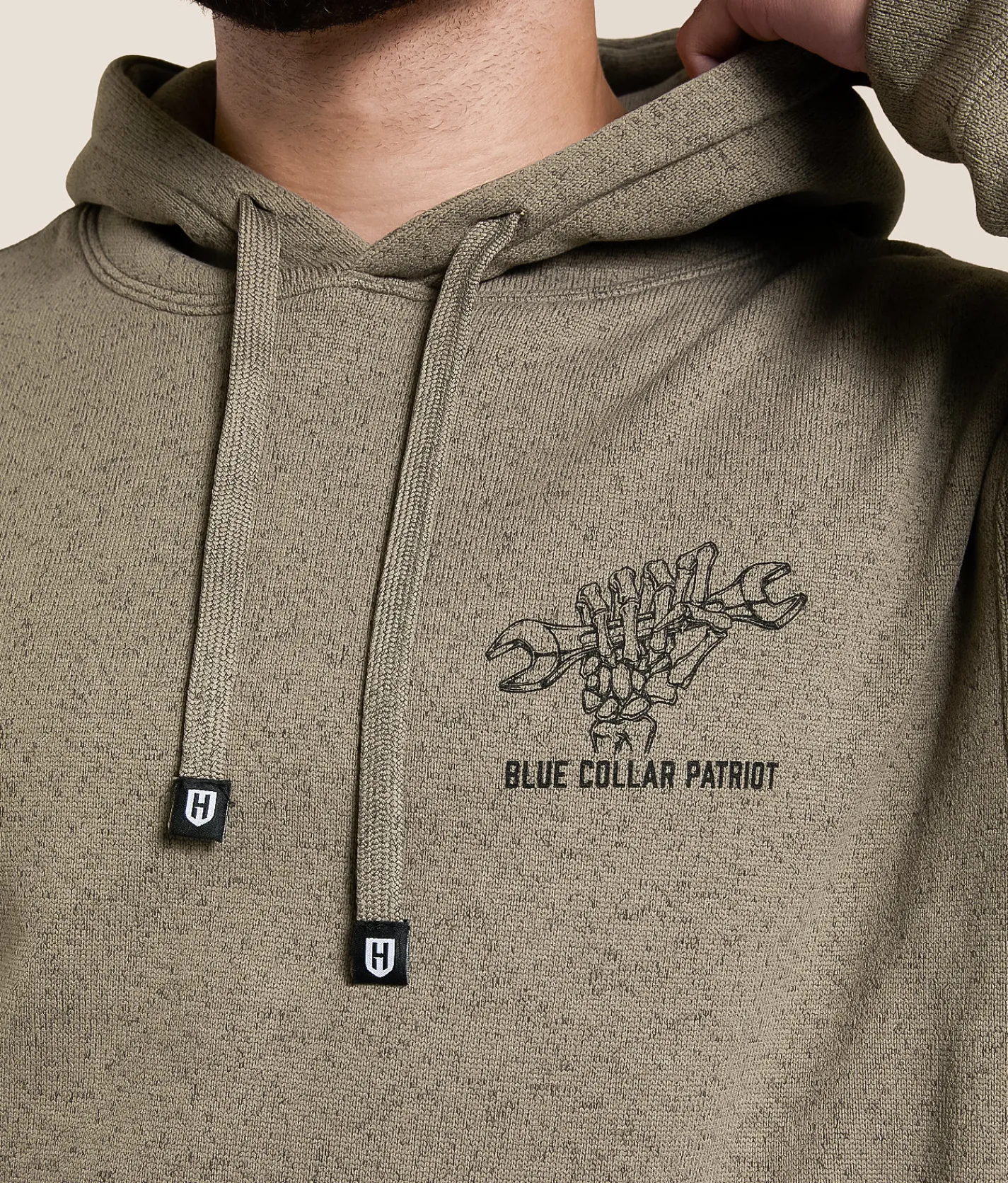 Tops | Howitzer Blue Collar Rough Hands Hooded Sweatshirt Moonmist