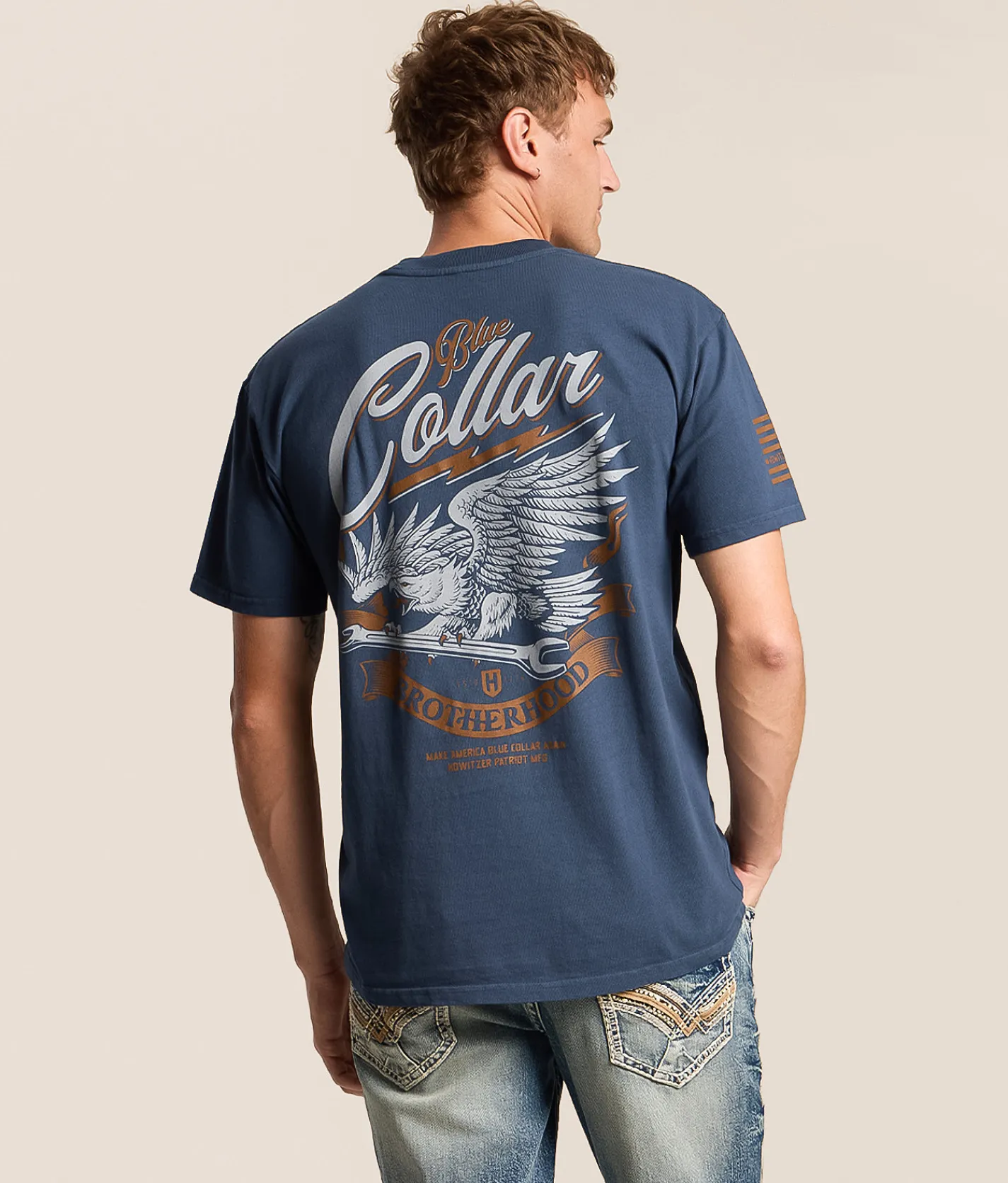 Tops|Graphic T-Shirts | Howitzer Blue Collar Soaring T-Shirt Kimes Navy